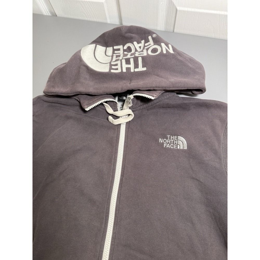 The North Face Full Zip Embroidered Hood Logo Hoodie Men's M Distressed Fading